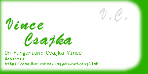 vince csajka business card